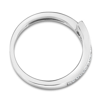 Sterling Silver Fancy Tapered 3 Row Zirconia Ring