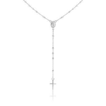 Sterling Silver 45cm Rosary with Madona