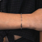 Sterling Silver Bead and Cross 19cm BR SS