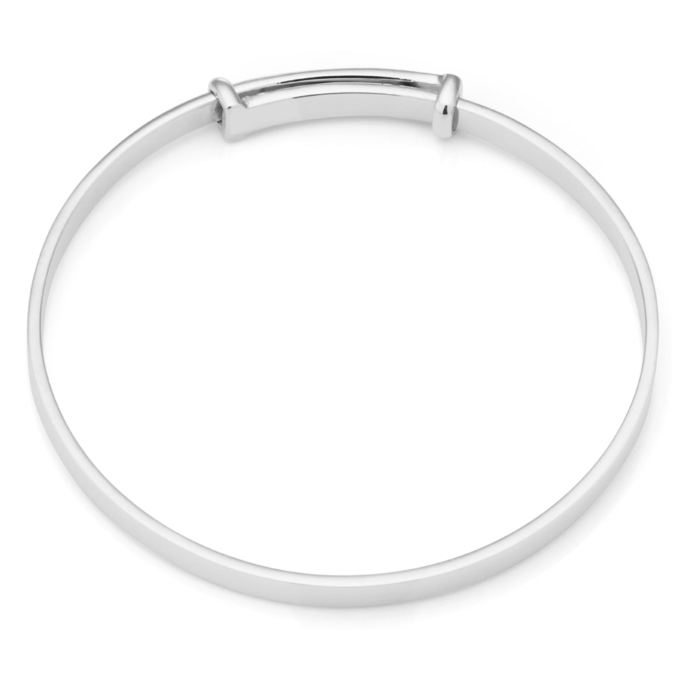 Sterling Silver 3mm Flat Baby Bangle Expandable 34-48mm