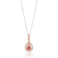 Load image into Gallery viewer, Sterling Silver Rose Plated Zirconia Pear Pendant