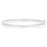 Sterling Silver Plain Oval Hinged Bangle