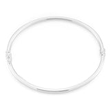 Sterling Silver Plain Oval Hinged Bangle