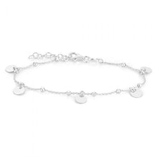 Load image into Gallery viewer, Sterling Silver Multi-Disc Charm Bracelet 17cm+2cm