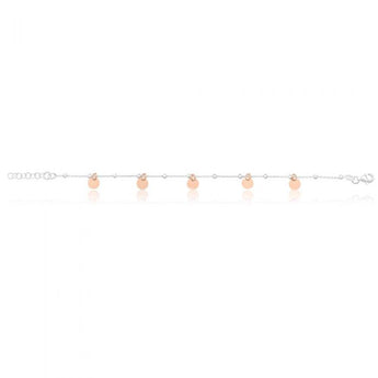 Sterling Silver Rose Gold Plated Multi-Disc Charm Bracelet