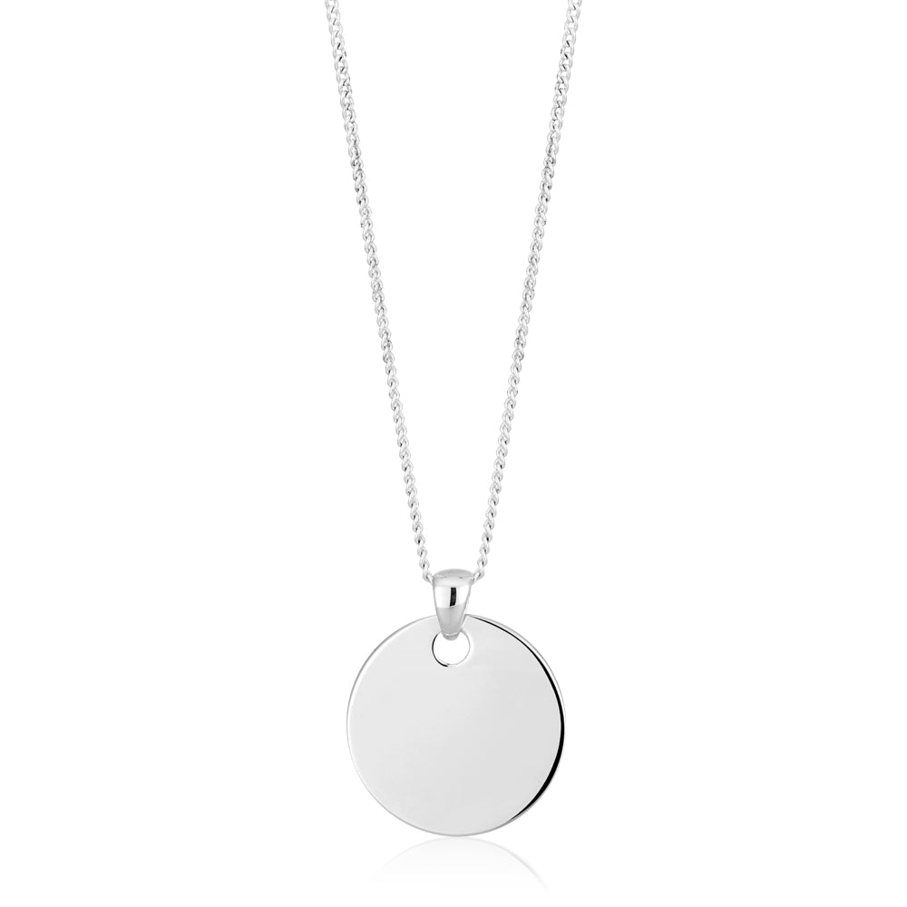 Sterling Silver 19mm Round Blank Disc Pendant
