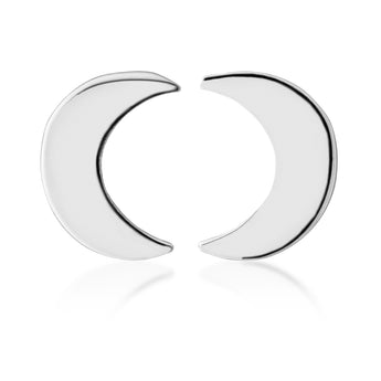 Sterling Silver Crescent Moon Studs