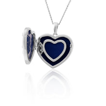 Load image into Gallery viewer, Sterling Silver Cubic Zirconia Tree of Life Locket with Blue Velvet Pendant