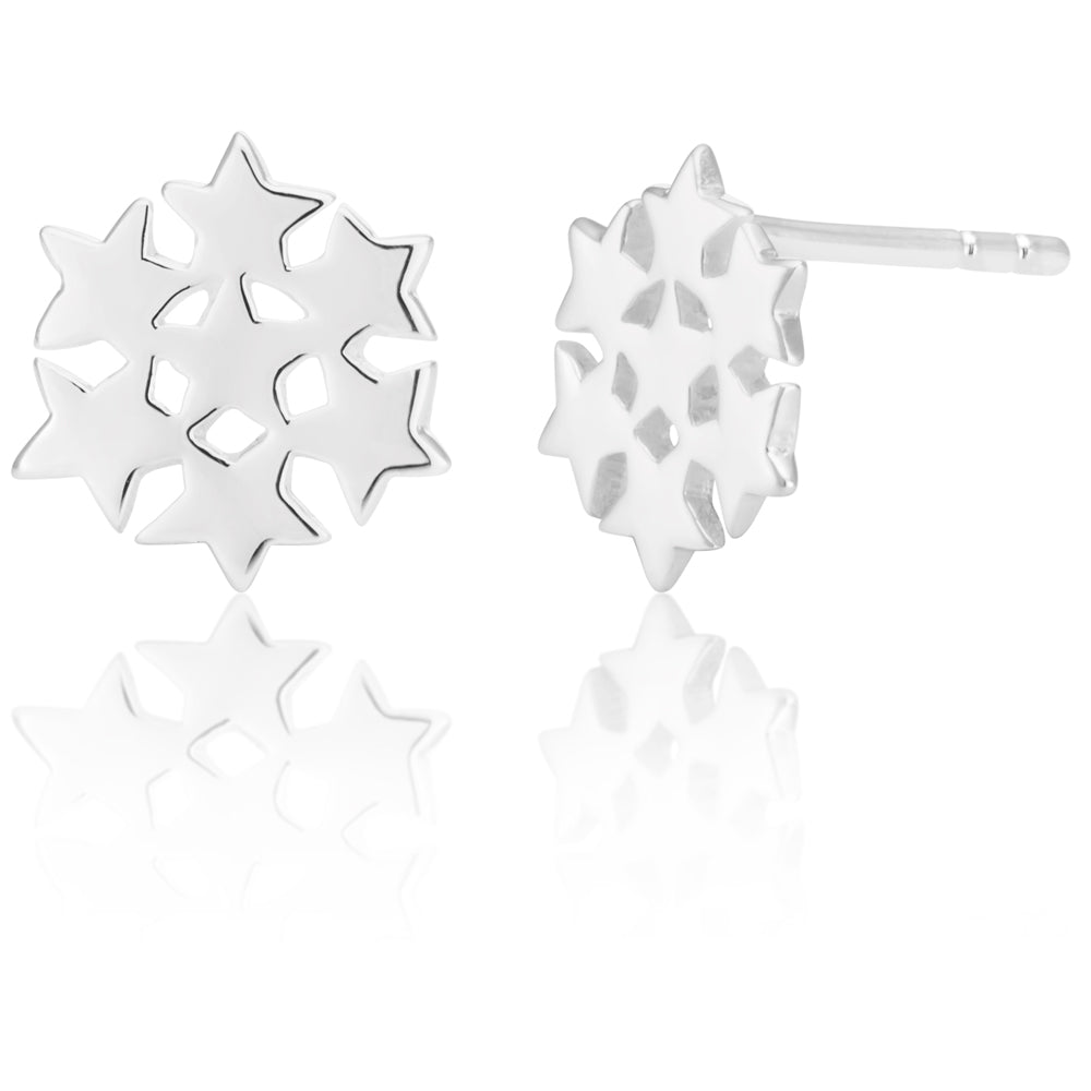 Sterling Silver Star Cluster Earrings