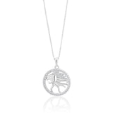 Sterling Silver Cubic Zirconia Leo Horoscope Round 19mm x 26mm Pendant
