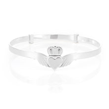 Load image into Gallery viewer, Sterling Silver Claddagh Expandable Baby Bangle
