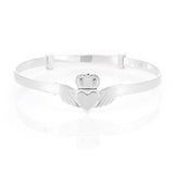 Sterling Silver Claddagh Expandable Baby Bangle
