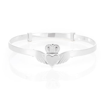 Sterling Silver Claddagh Expandable Baby Bangle