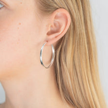 Load image into Gallery viewer, Sterling Silver 40mm Half Round Hoops