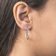 Load image into Gallery viewer, Sterling Silver 21mm Fancy Hoops