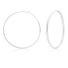 Load image into Gallery viewer, Sterling Silver 60mm Half Round Hoop Earrings