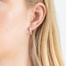 Load image into Gallery viewer, Sterling Silver 15mm Fancy Dicut Sleeper Earrings