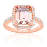 Sterling Silver and Rose Plated Zirconia Ring  *NO RESIZE*