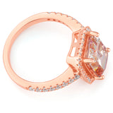 Sterling Silver and Rose Plated Zirconia Ring  *NO RESIZE*