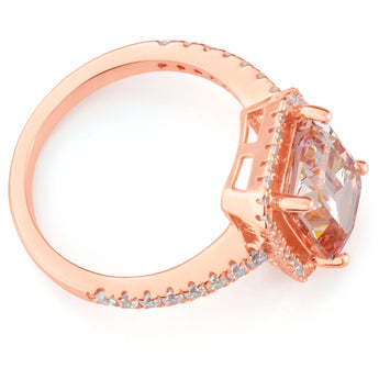 Sterling Silver and Rose Plated Zirconia Ring  *NO RESIZE*