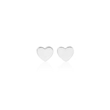 Load image into Gallery viewer, Sterling Silver Plain Heart Stud Earrings