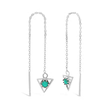 Load image into Gallery viewer, Sterling Silver Created Turquoise Drop Earrings