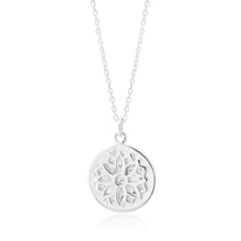 Load image into Gallery viewer, Sterling Silver Flower Disc Pendant on Chain