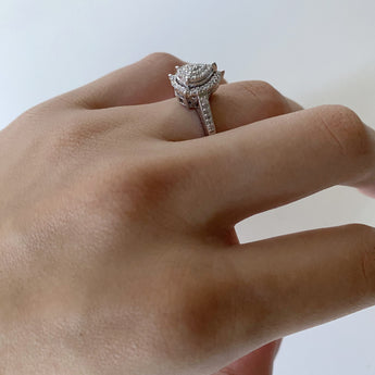 Sterling Silver 1/4 Carat Pear Shape Diamond Dress Ring