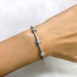 Sterling Silver 08 Points Diamond 3mm Cable Bangle