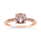 Sterling Silver Simulated Morganite and Zirconia Ring