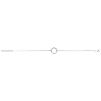 Sterling Silver Zirconia Circle of Life Bracelet