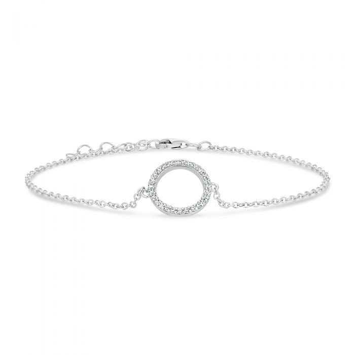 Sterling Silver Zirconia Circle of Life Bracelet