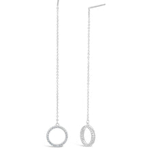 Load image into Gallery viewer, Sterling Silver Zirconia Circle of Life Drop Earrings