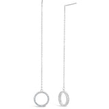 Sterling Silver Zirconia Circle of Life Drop Earrings