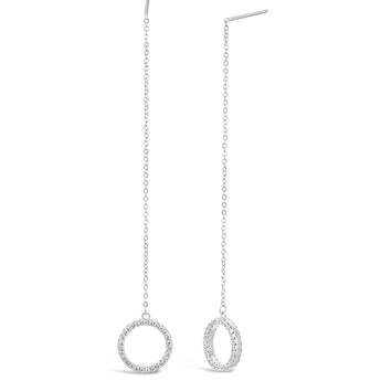 Sterling Silver Zirconia Circle of Life Drop Earrings