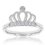 Sterling Silver Zirconia Crown Ring