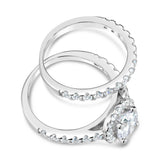 Sterling Silver Zirconia 2 Ring Set