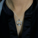 Sterling Silver Zirconia Claddagh Pendant