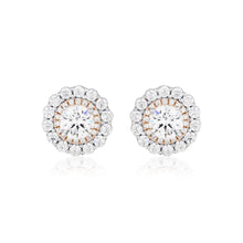 Load image into Gallery viewer, Sterling Silver Georgini Zirconia Halo Studs
