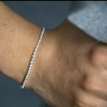 Load image into Gallery viewer, Sterling Silver Adjustable Zirconia Slider Bracelet
