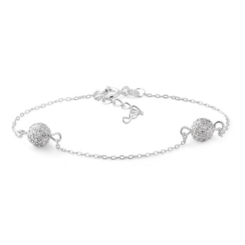 Sterling Silver Multi Ball and Chain Bracelet