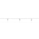 Sterling Silver Multi Bead Drop 25cm Anklet