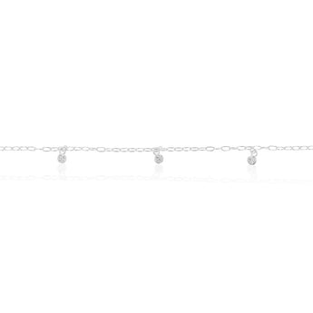 Sterling Silver Multi Bead Drop 25cm Anklet
