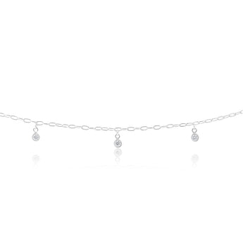 Sterling Silver Multi Bead Drop 25cm Anklet
