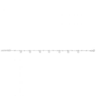 Sterling Silver 25cm Multi Disc Charm Anklet