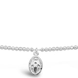 Sterling Silver 47cm Miraculous Mary Medallion Necklet