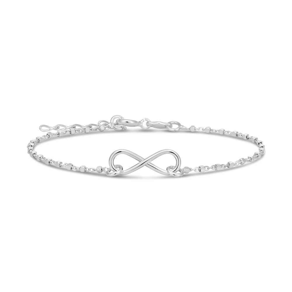 Sterling Silver 18.5cm Infinity Bracelet