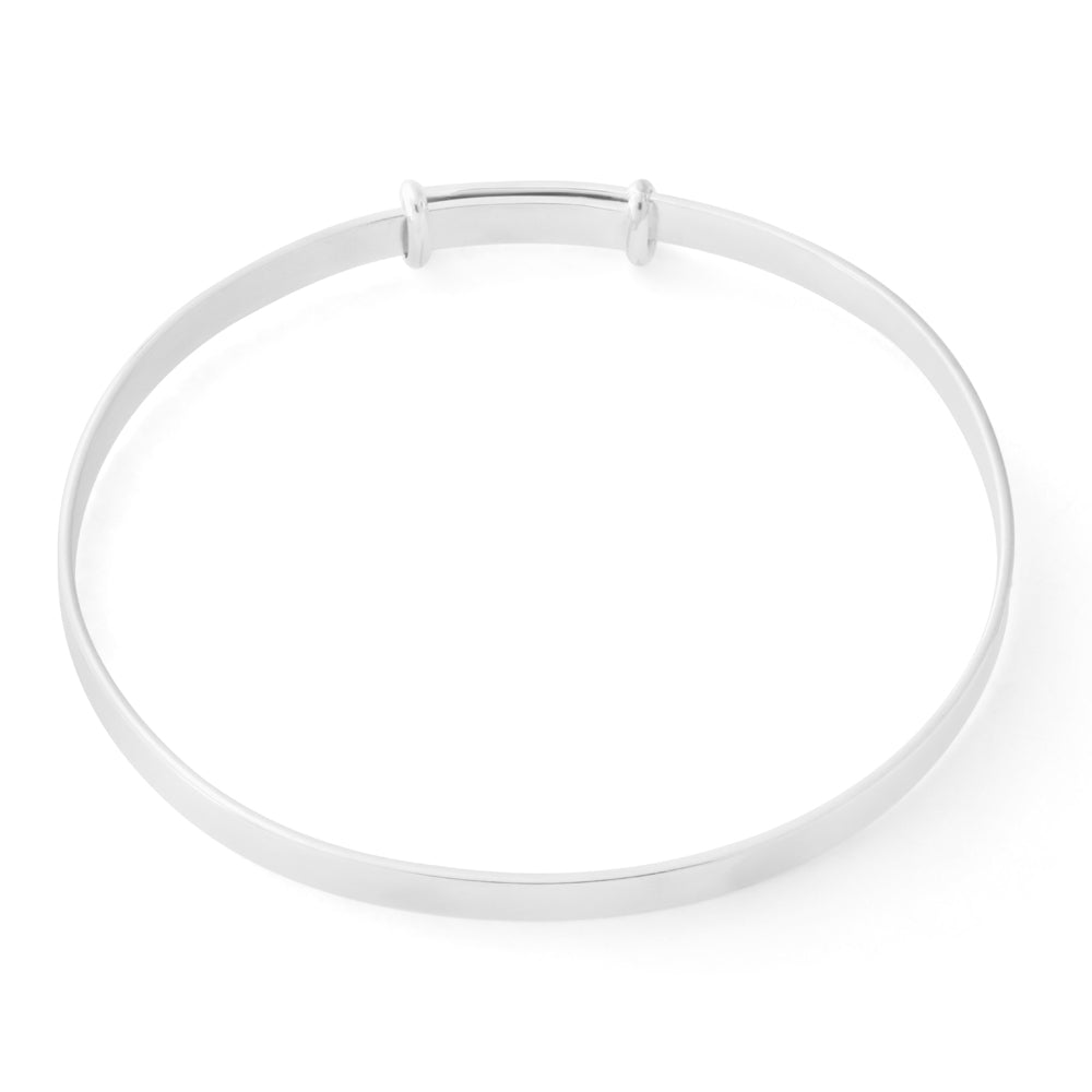 Sterling Silver 50mm Plain Expandable Baby Bangle