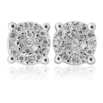 "2 Carat Look" Diamond Stud Earrings 0.20 Carat with Brilliant Cut Diamonds
