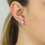 "2 Carat Look" Diamond Stud Earrings 0.20 Carat with Brilliant Cut Diamonds